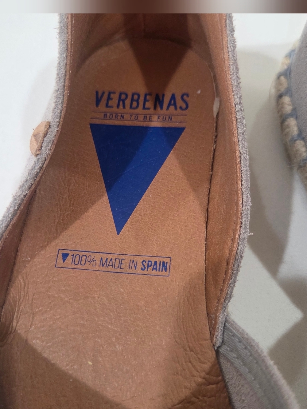 Verbenas Blue Leather Carmen Suede Slip On Espadrilles Womens Size 38 EU - Picture 3 of 15